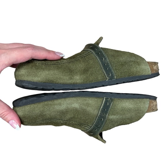 Birkenstock Eaton Olive Green Suede Leather Clogs 39 / 8 - Picture 8 of 11